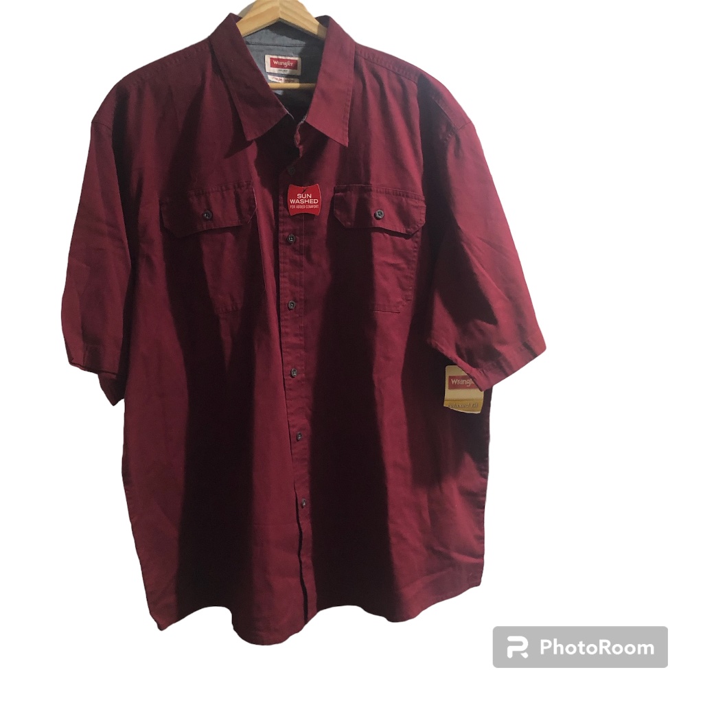 Wrangler Flex For Comfort Men's 3x Red Short Sleeve Shirt